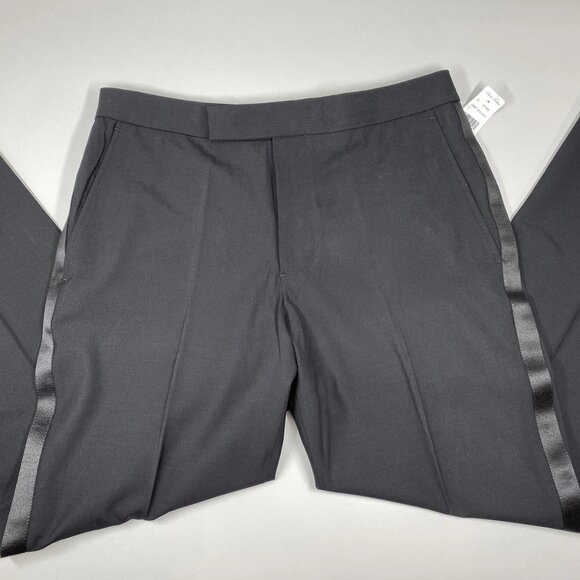 Brooks Brothers Men’s Explorer Wool Tuxedo Dress Pants  Black - Picture 1 of 8